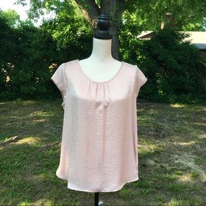 NY Collection · Pink Cap Sleeve Blouse Sz M
